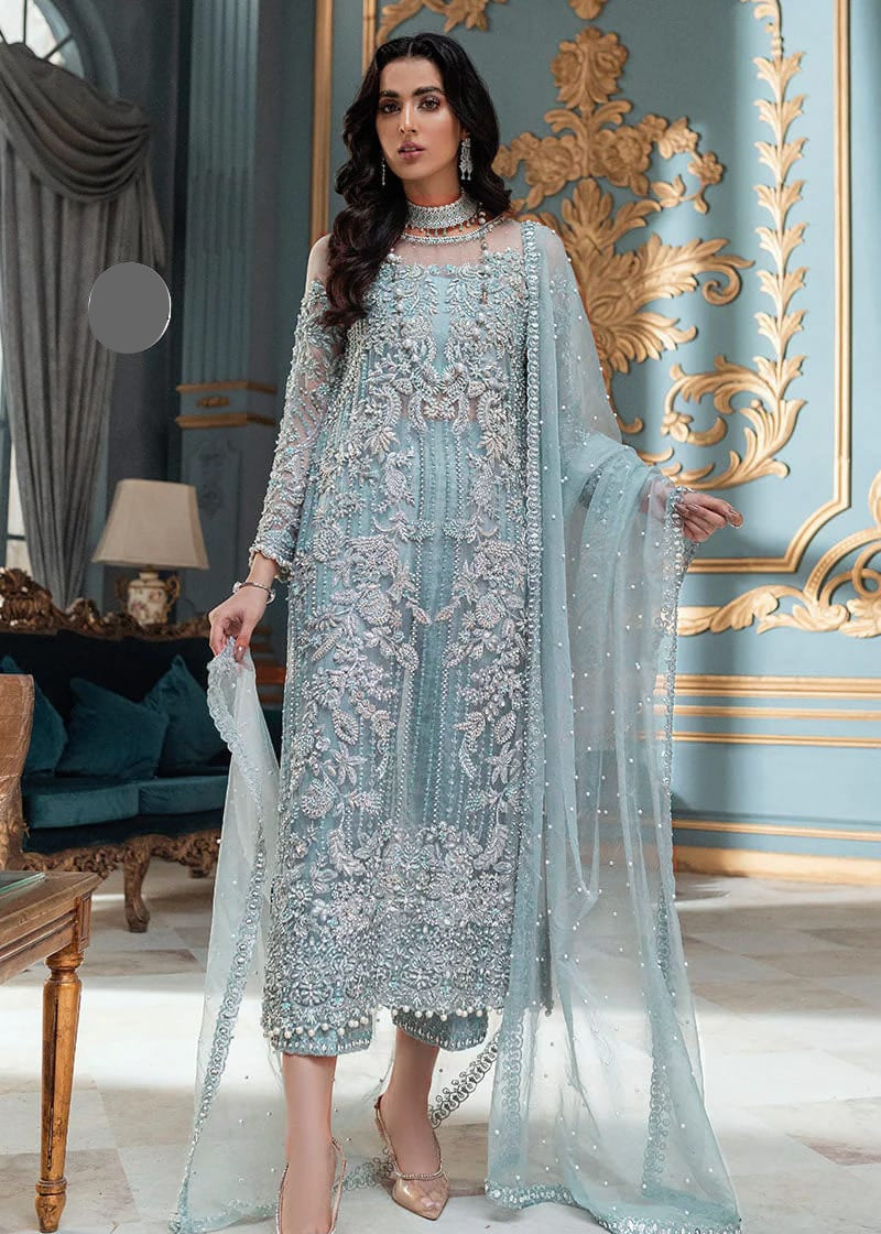 Mirha's premium Full NET Suit With Satin Silk